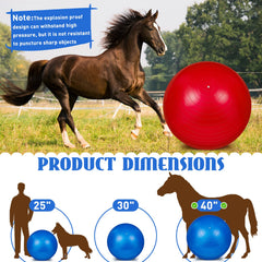 Sotiff two-pack red 40-inch horse ball boosts confidence during exercise