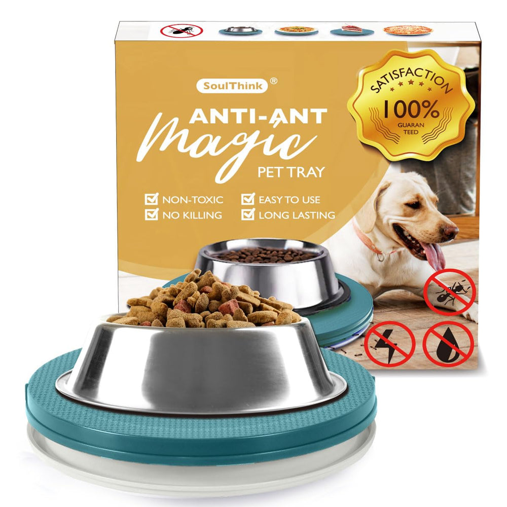 SoulThink ant-proof cat dog bowl tray with US patent visible deters ants