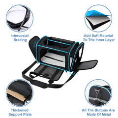 Soundy large cat carrier removable base and soft pad for comfort