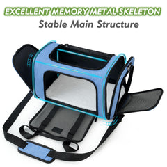 Soundy large cat carrier side view with breathable mesh for airflow