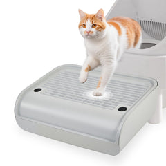 SpaceTime elevated cat litter mat arc shape with anti-slip surface for stable footing on slick floors