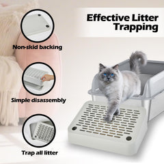SpaceTime Washable Durable Cat Litter Mat resists wear and cleans quickly.