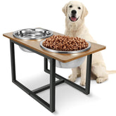 Spacnom elevated dog bowls stand; sturdy design supports comfortable meals for large dogs.