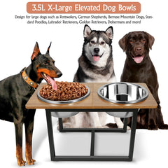 Spacnom rustic walnut woodgrain top; stylish, durable dining surface for pets.