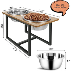 Spacnom two XL stainless steel bowls; dishwasher-safe for easy cleanup after meals.