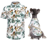 Spajoy Hawaii dog shirt front view in bright floral design for sunny outings.