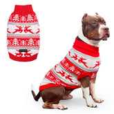 Spark Paws Christmas dog sweater front view shows cozy knit for festive photos