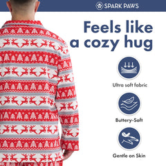 Spark Paws Christmas matching dog-owner pajama top family set for coordinated holiday outfits.