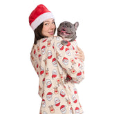 Spark Paws Christmas matching dog-owner pajama top front view showcases festive design for family photos