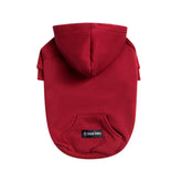Spark Paws dog hoodie in burgundy with butter-stretch fabric for flexible movement.