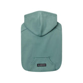 Spark Paws dog hoodie teal fabric closeup showing butter-stretch comfort