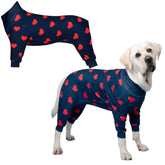 Spark Paws dog pajama 4-way stretch close-up shows flexible movement for nightly wear.