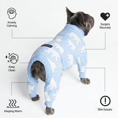 Spark Paws dog pajama inside soft fleece highlighting hug-like comfort