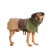 Spark Paws dog raincoat front view showing full-body coverage for rainy walks