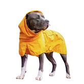 Spark Paws raincoat full-body coverage shields dogs from rain and wind.