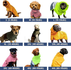 Spark Paws dog raincoat side-buckle design for easy wear.