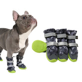 Spark Paws dog shoes gray camo pair protects paws on all terrains.