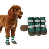 Spark Paws dog shoes green camo protect paws on rugged outdoor walks