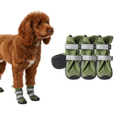 Spark Paws green side-view dog shoes for rugged outdoor protection.