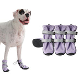 Spark Paws dog shoes lilac side view showing secure fit for confident walks
