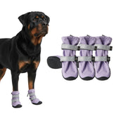 Spark Paws dog shoes lilac side view highlighting secure fit for all-terrain use