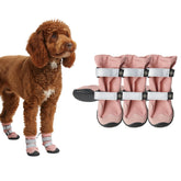Spark Paws dog shoes pink front view with secure-fit design for confident daily outings.