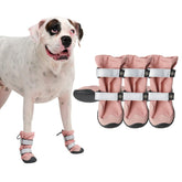 Spark Paws dog shoes pink packaging highlights rugged outdoor use