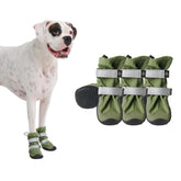 Spark Paws dog shoes on paw showing waterproof protection during walks.