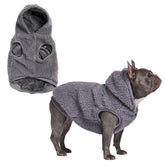 Spark Paws fleece dog jacket back view highlights plush warmth for winter walks.