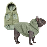 Spark Paws fleece dog jacket front view showing warm teddy fleece exterior for winter walks