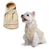 Spark Paws fleece jacket fabric close-up showing plush teddy exterior for extra warmth on walks.