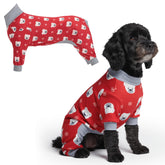 Spark Paws polar bear Christmas pajama front view shows cozy festive dogwear for holidays