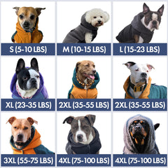 Spark Paws reversible fleece dog jacket side view worn by dog for warmth during winter strolls.