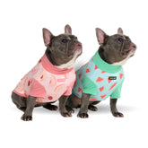 Spark Paws Sunblock Dog T-Shirt Watermelon Pattern provides sun protection during outdoor play