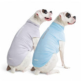 Spark Paws Sunblock Dog T-Shirt SPF30 blue on dog for outdoor UV protection.