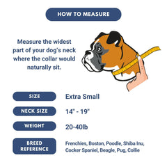 Spark Paws Tactical Dog Collar Snow Cone XS with handle enables quick control during training.