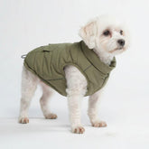 Spark Paws winter jacket closeup fleece interior keeps dogs warm on cold days.