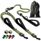 SparklyPets Double Dog Leash with no-tangle swivel keeps two dogs side by side during walks.