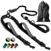 SparklyPets double leash for two dogs with padded handles for comfortable control.