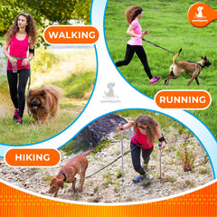 SparklyPets hands-free dog leash with rubber handle offers quick hands-on control when needed