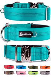 SparklyPets heavy-duty wide dog collar with quick-release buckle for easy on/off