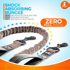 SparklyPets strong-bungee leash shows shock absorption for medium and large dogs.