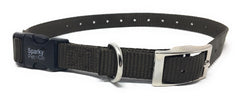 Sparky Pet Co ECollar Replacement Strap shows rugged nylon for lasting comfort.