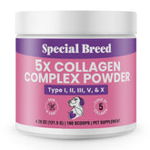 Special Breed 5X Collagen Powder jar front supports joints and coat health