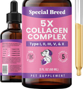 Special Breed colágeno líquido, botella-vertido, apoya articulaciones y facilita la dosificación diaria.
