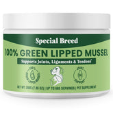 Special Breed Green Lipped Mussel Powder jar label for joint support