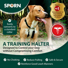 Sporn ORIGINAL Training Halter Small Blue side view highlights padded sleeves for comfort.