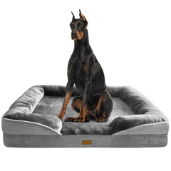 Spotted Play orthopedic dog bed with side bolster for extra-large comfort and support
