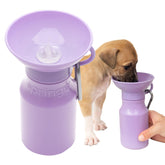 Springer by Springland dog water bottle lilac side view for on-the-go hydration.