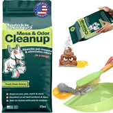 Sprinkle & Sweep dog pee cleaner packaging shows safe, non-toxic odor removal.